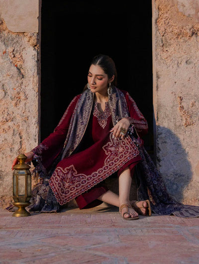 Elegant diamond dupatta with heavy embroidered lawn dress