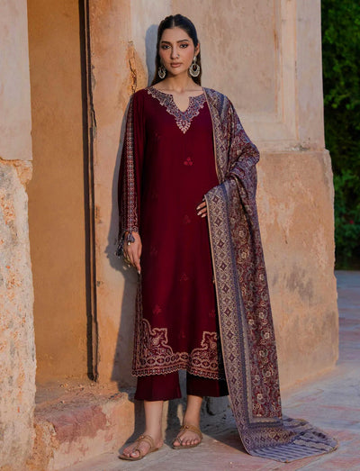 Luxury heavy embroidered pure lawn suit with diamond dupatta for women